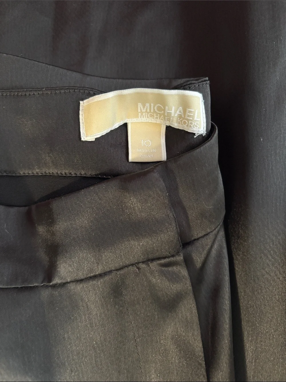 MICHAEL Michael Kors Black Satin Wide-Leg Pant - Picture 4 of 4